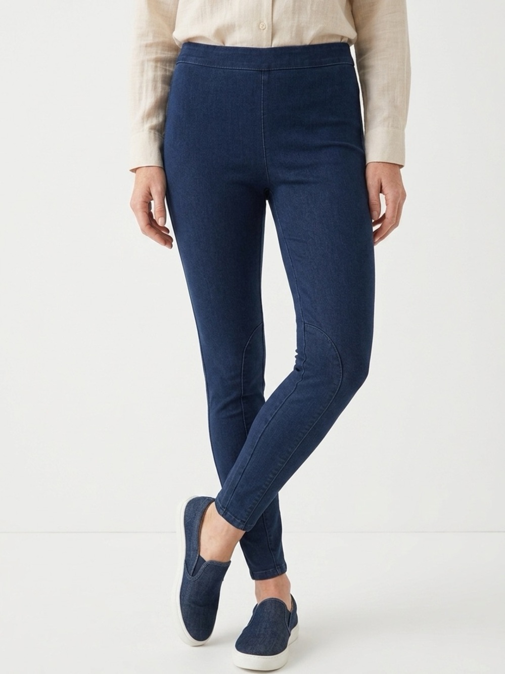 ST. JOHN | Dark Wash Side Zip Denim Jeans Zipper Ankle High Rise Women’s Size 12